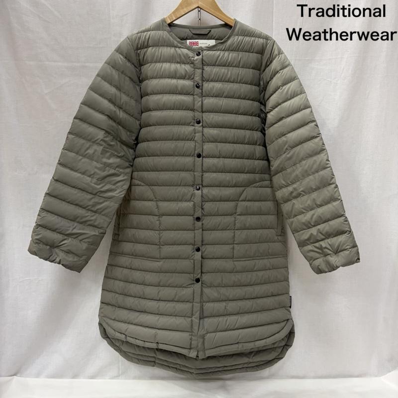 トラディショナルウェザーウェア Traditional Weatherwear ジャケット、上着 ダウンジャケット 21AW ARKLEY LONG DOWN PA ノーカラーロングダウンジャケット パッカブル グレー 36 36 無地 灰 / グレー / gray レディース USED 古着 中古 50168639