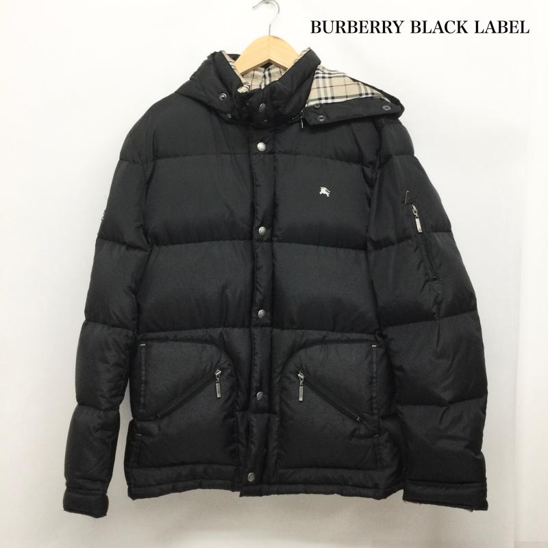 バーバリーブラックレーベル BURBERRY BLACK LABEL ジャケット、上着 ダウンジャケット BURBERRY BLACK LABEL ノヴァチェック フード付き ダウンジャケット ブラック BMP04-533-09 LL 無地 黒 / ブラック / black メンズ USED 古着 中古 50168640