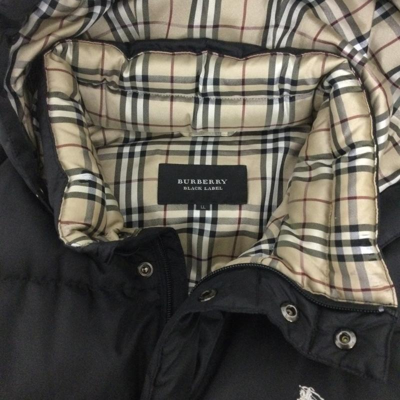 バーバリーブラックレーベル BURBERRY BLACK LABEL ジャケット、上着 ダウンジャケット BURBERRY BLACK LABEL ノヴァチェック フード付き ダウンジャケット ブラック BMP04-533-09 LL 無地 黒 / ブラック / black メンズ USED 古着 中古 50168640