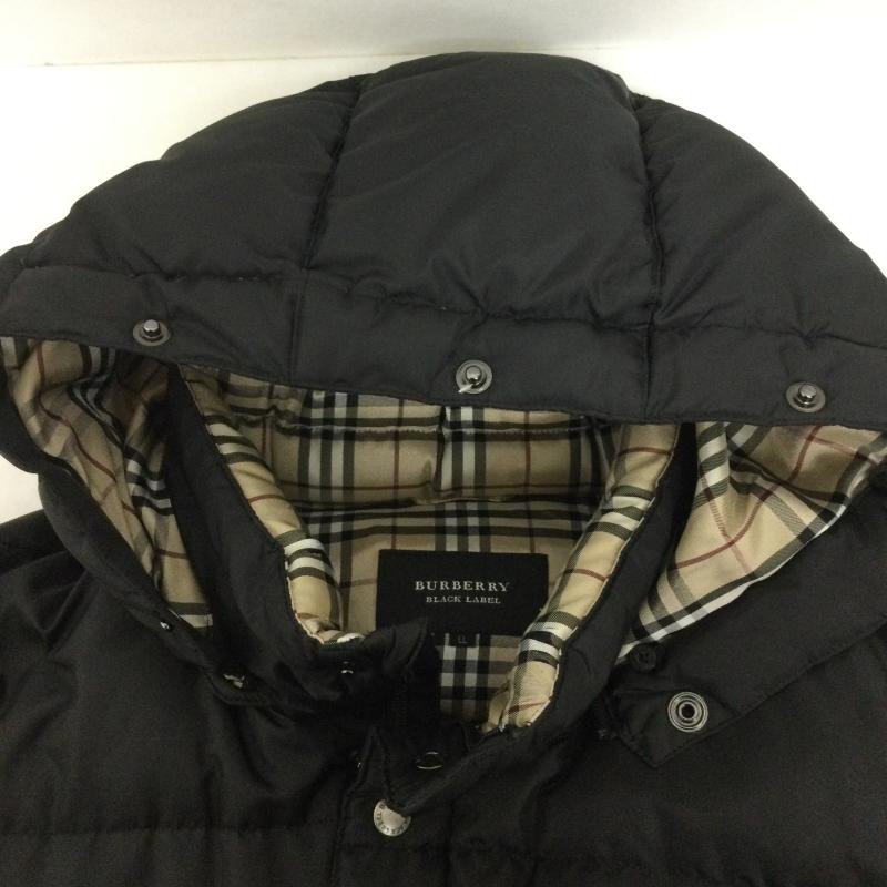 バーバリーブラックレーベル BURBERRY BLACK LABEL ジャケット、上着 ダウンジャケット BURBERRY BLACK LABEL ノヴァチェック フード付き ダウンジャケット ブラック BMP04-533-09 LL 無地 黒 / ブラック / black メンズ USED 古着 中古 50168640