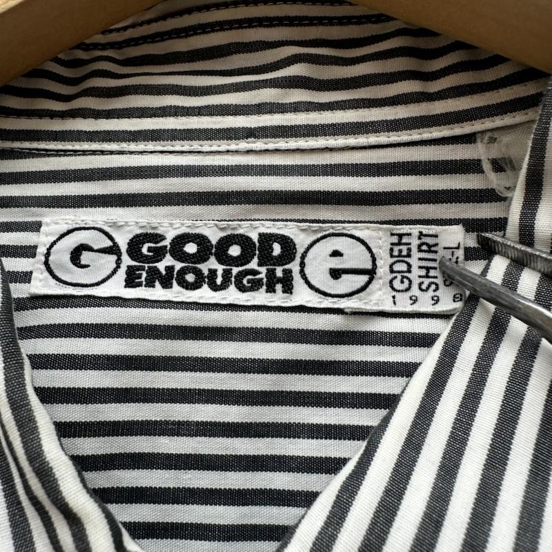 グッドイナフ GOODENOUGH シャツ、ブラウス 長袖 90s 裏原 ストライプ シャツ L 黒 / ブラック / black X 白 / ホワイト / white メンズ USED 古着 中古 50168647