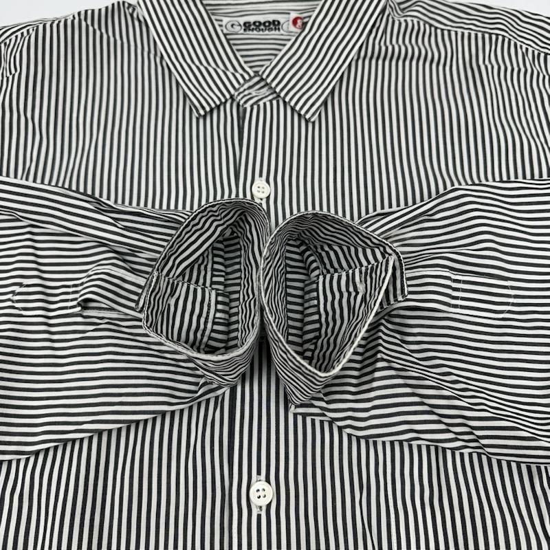 グッドイナフ GOODENOUGH シャツ、ブラウス 長袖 90s 裏原 ストライプ シャツ L 黒 / ブラック / black X 白 / ホワイト / white メンズ USED 古着 中古 50168647