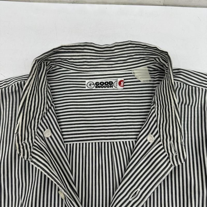 グッドイナフ GOODENOUGH シャツ、ブラウス 長袖 90s 裏原 ストライプ シャツ L 黒 / ブラック / black X 白 / ホワイト / white メンズ USED 古着 中古 50168647