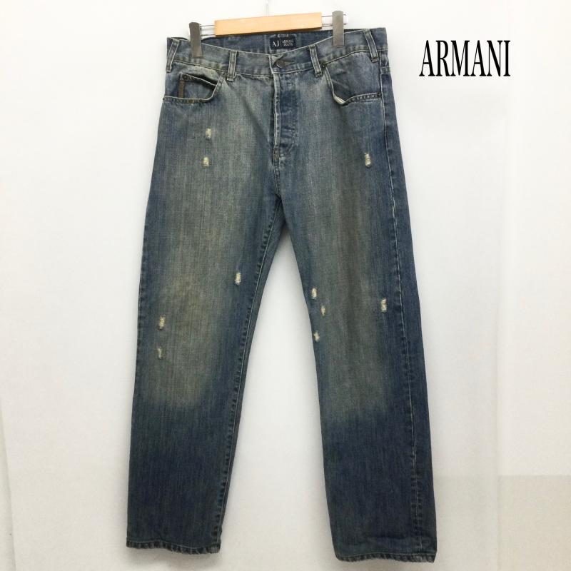 アルマーニ ジーンズ ARMANI JEANS パンツ デニム、ジーンズ armani jeans デニム　ダーメージ　Gパン 33インチ 無地 インディゴ / インディゴ / Indigo メンズ USED 古着 中古 50168649