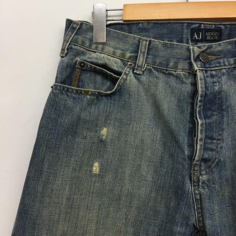 アルマーニ ジーンズ ARMANI JEANS パンツ デニム、ジーンズ armani jeans デニム　ダーメージ　Gパン 33インチ 無地 インディゴ / インディゴ / Indigo メンズ USED 古着 中古 50168649