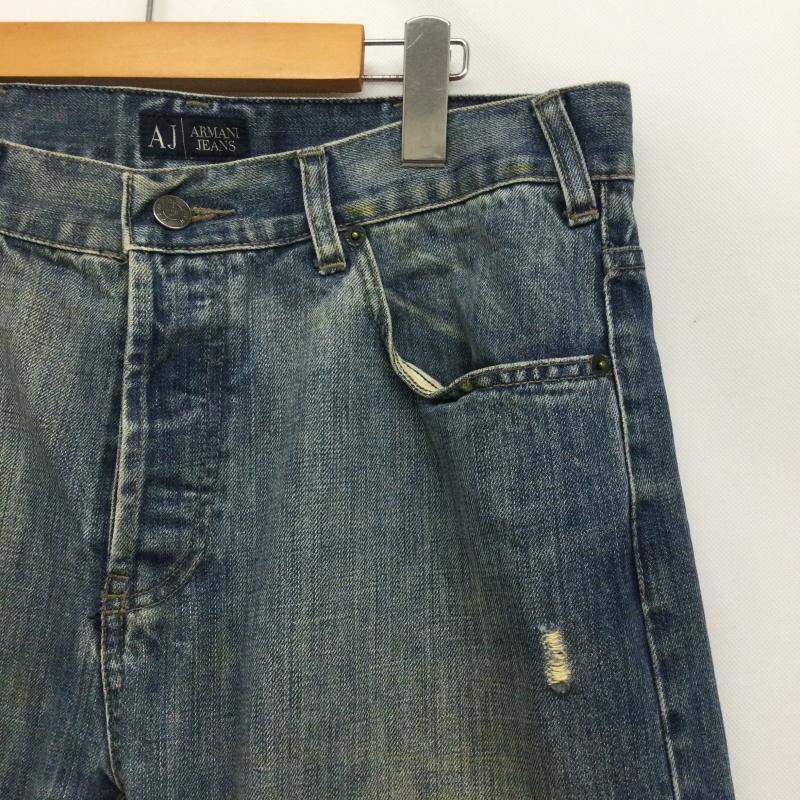 アルマーニ ジーンズ ARMANI JEANS パンツ デニム、ジーンズ armani jeans デニム　ダーメージ　Gパン 33インチ 無地 インディゴ / インディゴ / Indigo メンズ USED 古着 中古 50168649