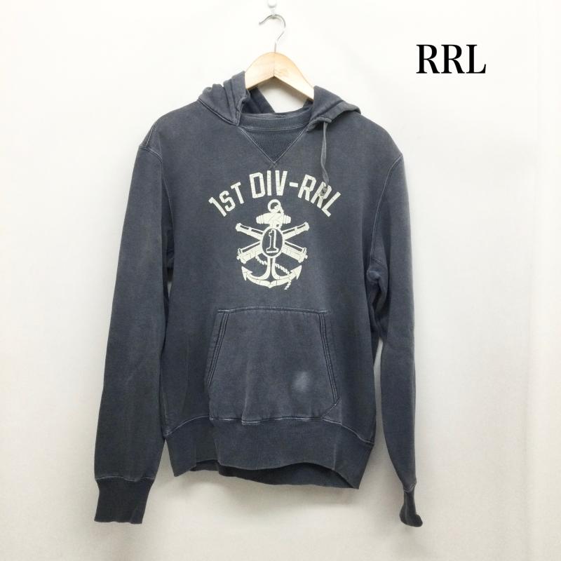 ダブルアールエル RRL パーカー 長袖 RRL パーカー 後つけフード　1ｓｔ　ＤＩＶ－ＲＲＬ S ロゴ、文字 灰 / グレー / gray メンズ USED 古着 中古 50168650