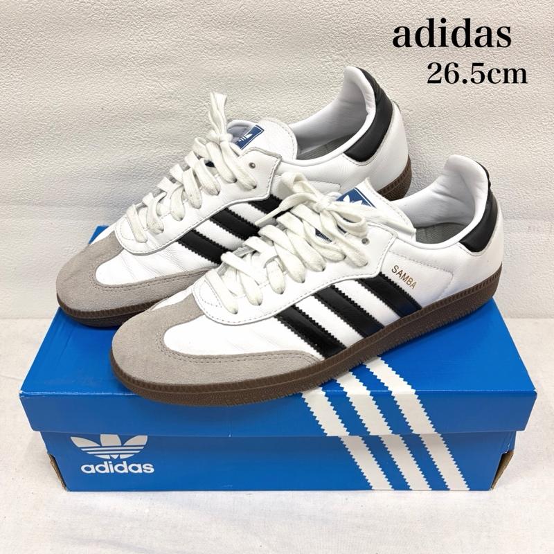 アディダス adidas スニーカー スニーカー SAMBA サンバ B75806 ローカット スニーカー ガムソール ロゴ 26.5cm ロゴ、文字 白 / ホワイト / white X 黒 / ブラック / black X 灰 / グレー / gray メンズ USED 古着 中古 50168654