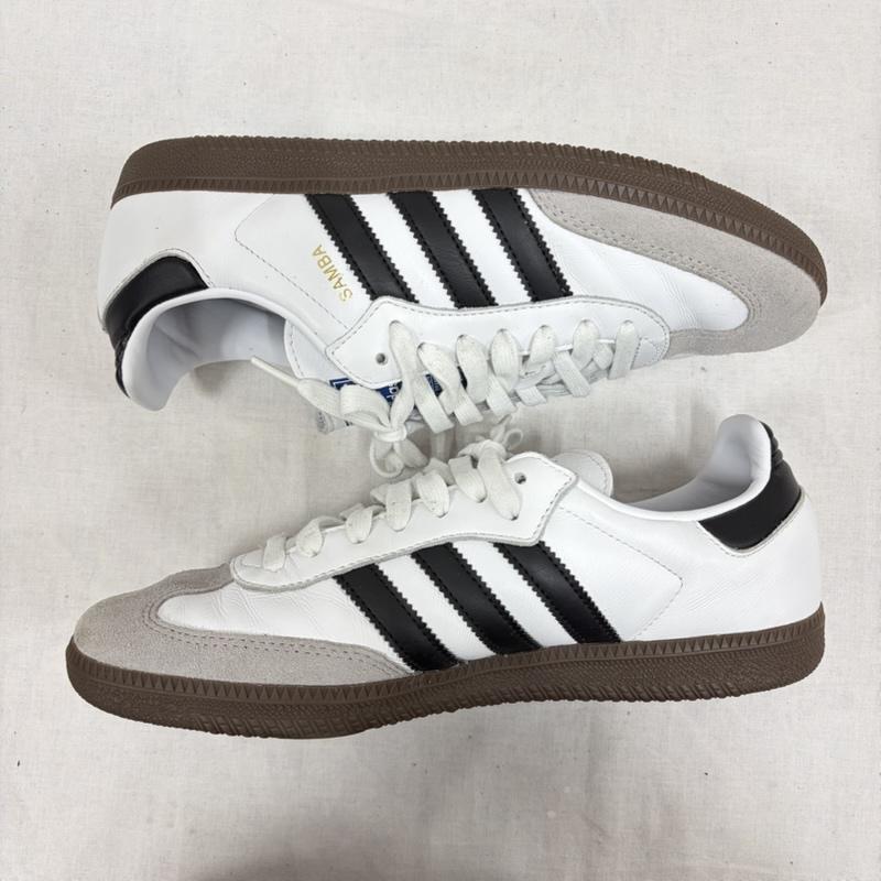 アディダス adidas スニーカー スニーカー SAMBA サンバ B75806 ローカット スニーカー ガムソール ロゴ 26.5cm ロゴ、文字 白 / ホワイト / white X 黒 / ブラック / black X 灰 / グレー / gray メンズ USED 古着 中古 50168654
