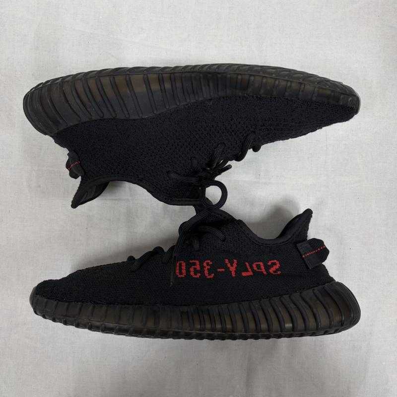 イージー YEEZY スニーカー スニーカー adidas Boost 350 V2 イージーブースト CP9652 ローカット スニーカー 26.0cm ロゴ、文字 黒 / ブラック / black X 赤 / レッド / red メンズ USED 古着 中古 50168658