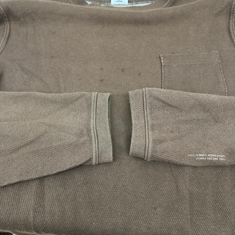 グッドイナフ GOODENOUGH Tシャツ 長袖 02SS ハニカム ポケット ロンT XL 茶 / ブラウン / brown メンズ USED 古着 中古 50168659