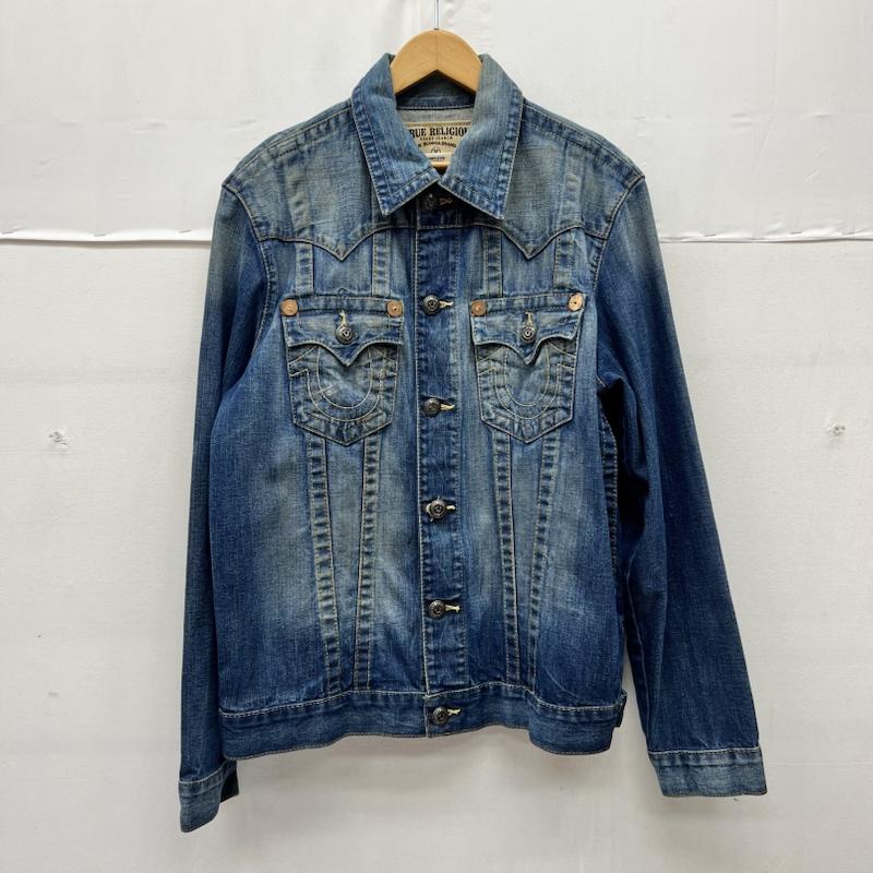 トゥルーレリジョン TRUE RELIGION ジャケット、上着 ジャンパー、ブルゾン JIMMY BGT WESTERN DENIM JACKET デニムジャケット ウエスタン L ダメージ加工 メンズ USED 古着 中古 50168662