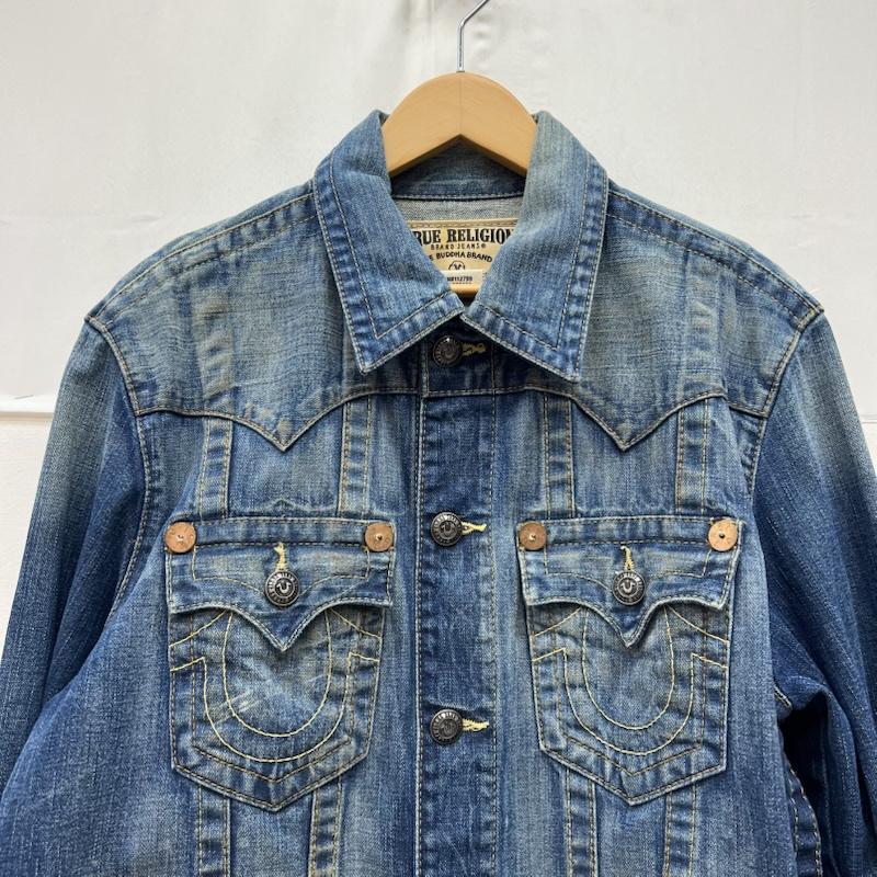 トゥルーレリジョン TRUE RELIGION ジャケット、上着 ジャンパー、ブルゾン JIMMY BGT WESTERN DENIM JACKET デニムジャケット ウエスタン L ダメージ加工 メンズ USED 古着 中古 50168662