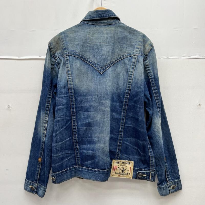 トゥルーレリジョン TRUE RELIGION ジャケット、上着 ジャンパー、ブルゾン JIMMY BGT WESTERN DENIM JACKET デニムジャケット ウエスタン L ダメージ加工 メンズ USED 古着 中古 50168662