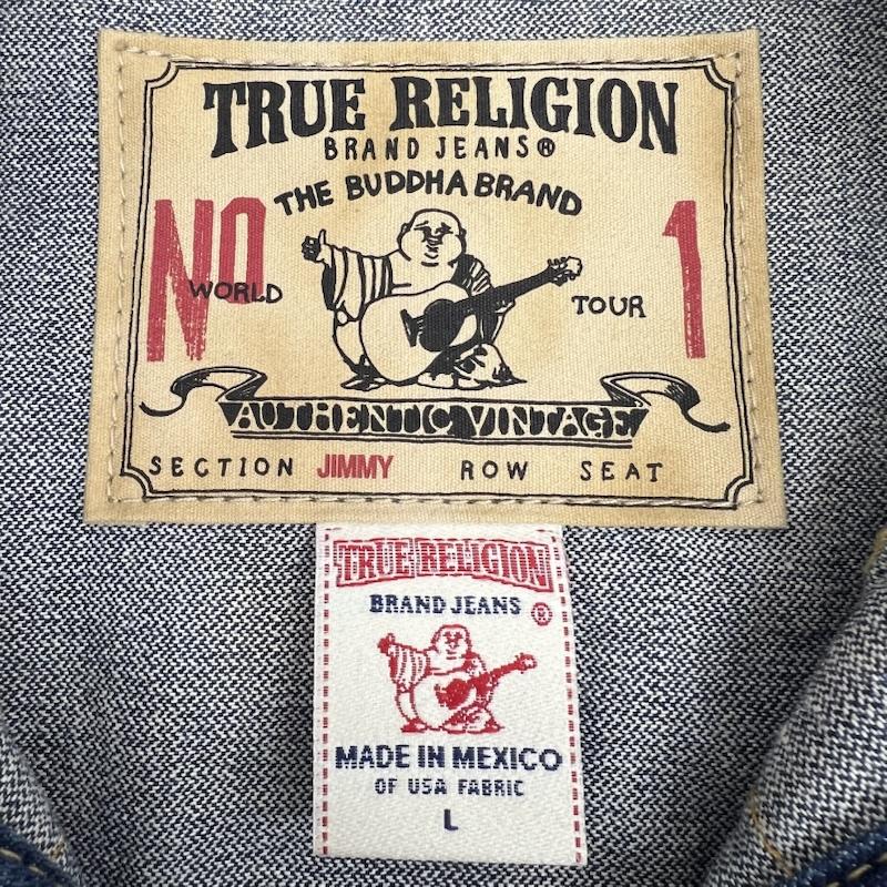トゥルーレリジョン TRUE RELIGION ジャケット、上着 ジャンパー、ブルゾン JIMMY BGT WESTERN DENIM JACKET デニムジャケット ウエスタン L ダメージ加工 メンズ USED 古着 中古 50168662