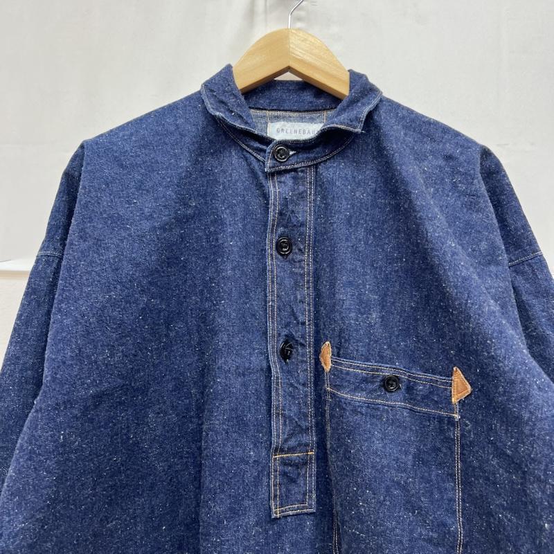 ウエアハウス WAREHOUSE シャツ、ブラウス 長袖 GREENEBAUM OVERALLS 2213 1880 ヘヴィーレザーバウンドジャンパー デニム 42 インディゴ / インディゴ / Indigo メンズ USED 古着 中古 50168663