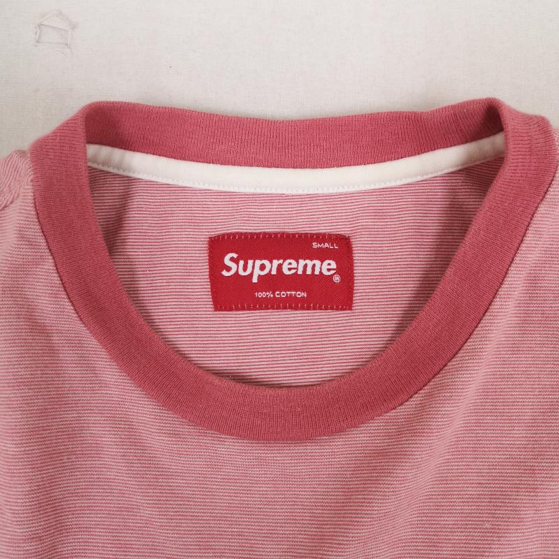 シュプリーム Supreme Tシャツ 半袖 25SS ストライプ ピスネーム ポケット 半袖 Tシャツ S/S TEE S 桃 / ピンク / pink メンズ USED 古着 中古 50168667