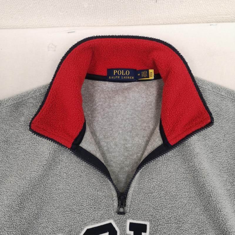 ポロラルフローレン POLO RALPH LAUREN ジャケット、上着 ジャンパー、ブルゾン レターパッチ 星条旗 ハーフジップ フリース ジャケット M 灰 / グレー / gray メンズ USED 古着 中古 50168672