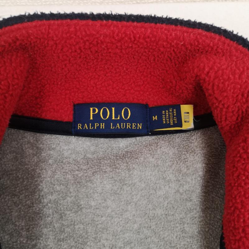 ポロラルフローレン POLO RALPH LAUREN ジャケット、上着 ジャンパー、ブルゾン レターパッチ 星条旗 ハーフジップ フリース ジャケット M 灰 / グレー / gray メンズ USED 古着 中古 50168672