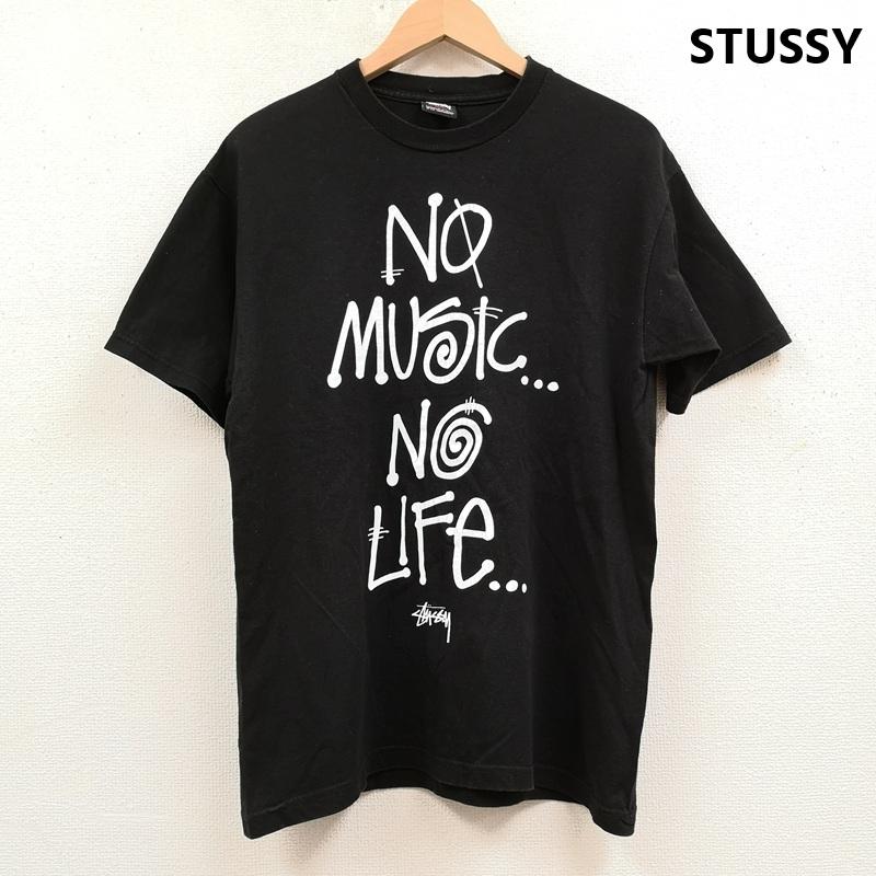 ステューシー STUSSY Tシャツ 半袖 TOWERRECORDS 30周年コラボ NO MUSIC NO LIFE 半袖 Tシャツ S/S TEE M 黒 / ブラック / black メンズ USED 古着 中古 50168678