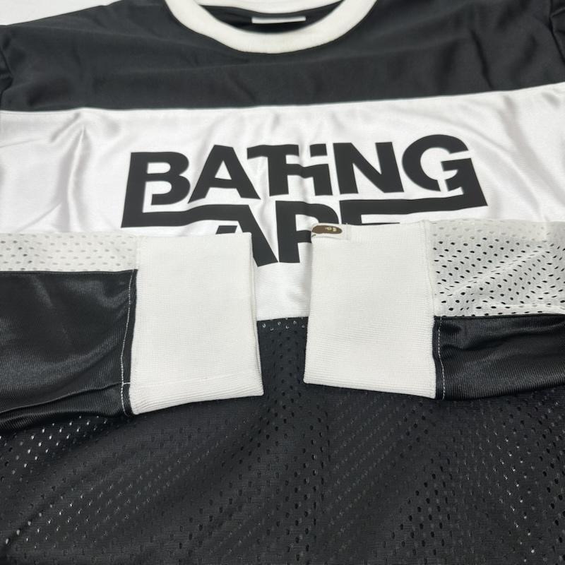コムデギャルソン COMME des GARCONS Tシャツ 長袖 24AW A BATHING APE メッシュ ロング Tシャツ ロンT 001LTK731901C M 黒 / ブラック / black X 白 / ホワイト / white メンズ USED 古着 中古 50168683