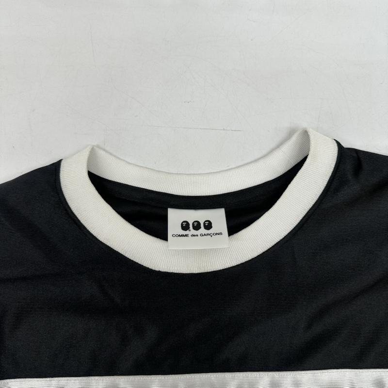 コムデギャルソン COMME des GARCONS Tシャツ 長袖 24AW A BATHING APE メッシュ ロング Tシャツ ロンT 001LTK731901C M 黒 / ブラック / black X 白 / ホワイト / white メンズ USED 古着 中古 50168683