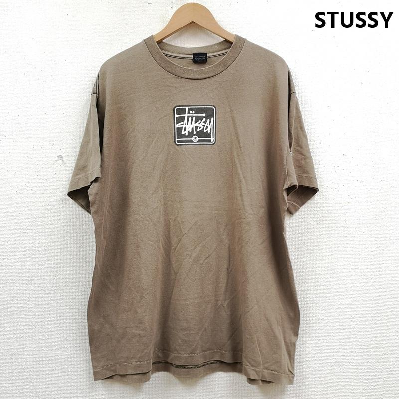 ステューシー STUSSY Tシャツ 半袖 90s USA製 紺タグ ボックスロゴ 半袖 Tシャツ S/S TEE XL ベージュ / ベージュ / beige メンズ USED 古着 中古 50168689