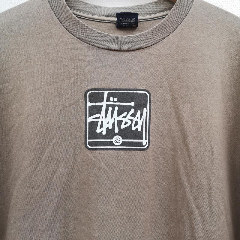 ステューシー STUSSY Tシャツ 半袖 90s USA製 紺タグ ボックスロゴ 半袖 Tシャツ S/S TEE XL ベージュ / ベージュ / beige メンズ USED 古着 中古 50168689