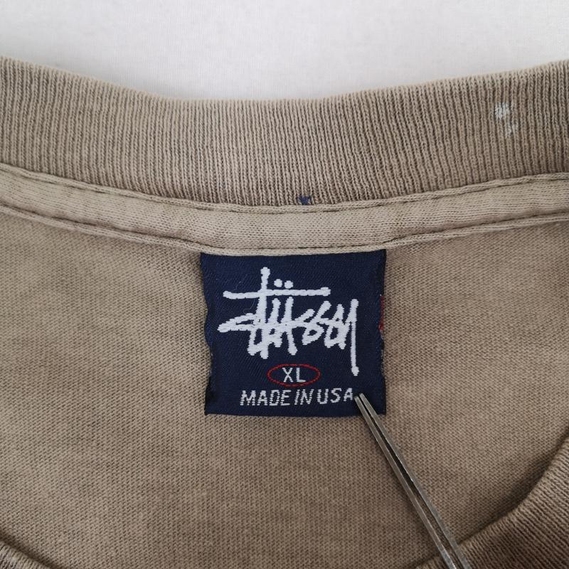 ステューシー STUSSY Tシャツ 半袖 90s USA製 紺タグ ボックスロゴ 半袖 Tシャツ S/S TEE XL ベージュ / ベージュ / beige メンズ USED 古着 中古 50168689