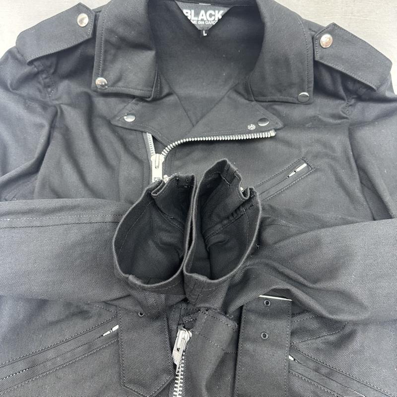 ブラックコムデギャルソン BLACK COMME des GARCONS ジャケット、上着 ジャンパー、ブルゾン ダブル ライダース ジャケット 1G-J027 L 黒 / ブラック / black メンズ USED 古着 中古 50168690