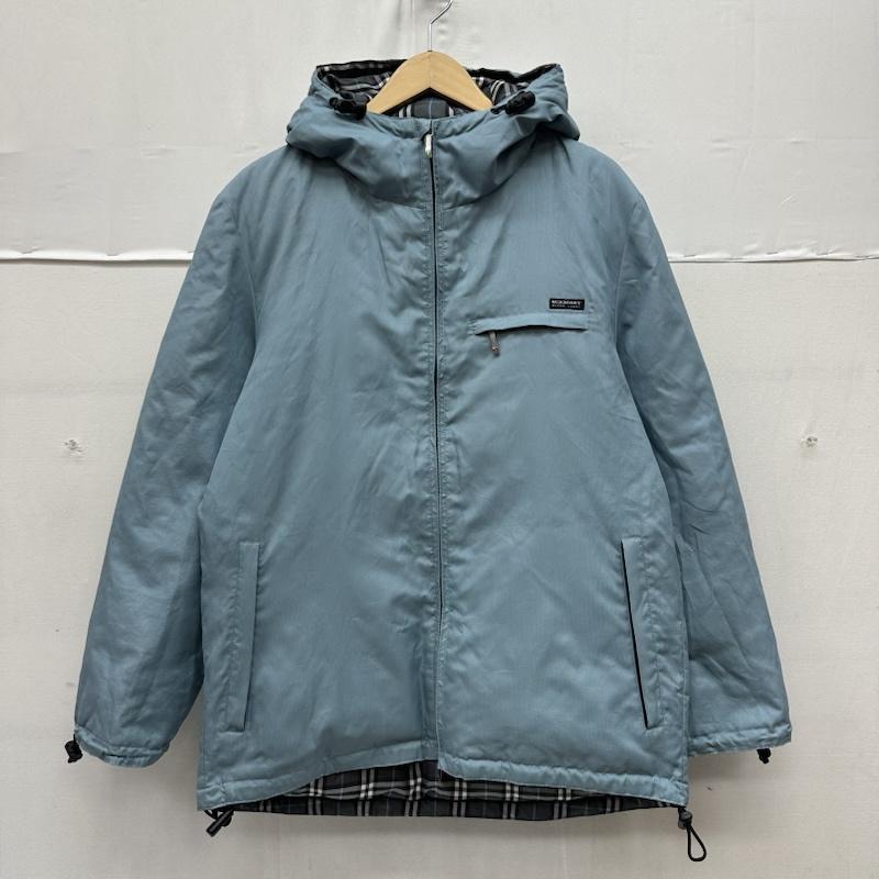 バーバリーブラックレーベル BURBERRY BLACK LABEL ジャケット、上着 ダウンジャケット 裏地 チェック ナイロン ダウン ジャケット BMP82-318-22 M 水色 / ライトブルー / メンズ USED 古着 中古 50168693
