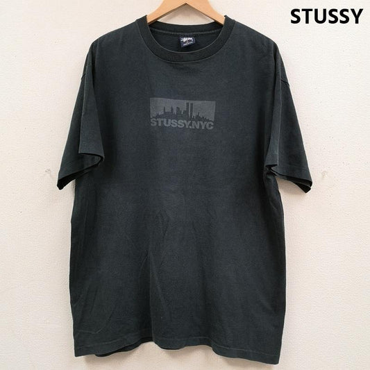 ステューシー STUSSY Tシャツ 半袖 90s USA製 紺タグ NYC ニューヨーク 街並み ボックスロゴ 半袖 Tシャツ S/S TEE XL 黒 / ブラック / black メンズ USED 古着 中古 50168694