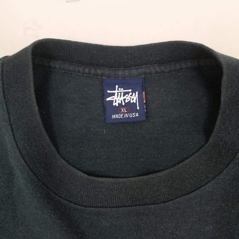 ステューシー STUSSY Tシャツ 半袖 90s USA製 紺タグ NYC ニューヨーク 街並み ボックスロゴ 半袖 Tシャツ S/S TEE XL 黒 / ブラック / black メンズ USED 古着 中古 50168694