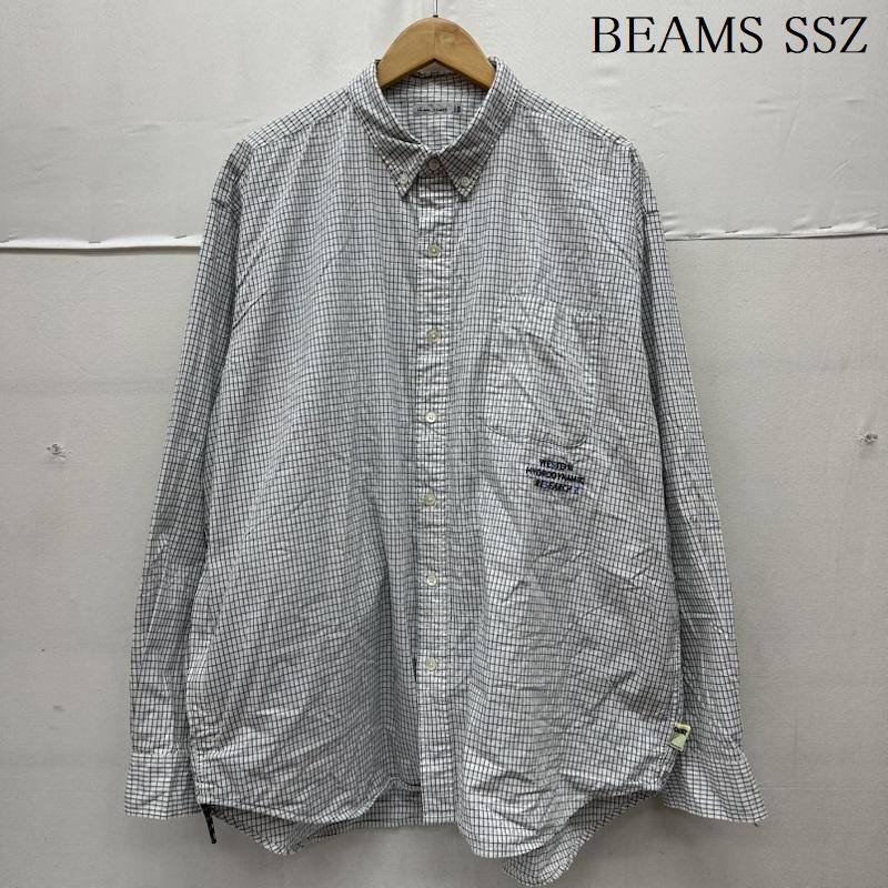 ビームス エスエスゼット BEAMS SSZ シャツ、ブラウス 長袖 25AW 別注 WHR BD SHIRT オーバーサイズチェックボタンダウンシャツ 11-11-1296-139 M 白 / ホワイト / white メンズ USED 古着 中古 50168696