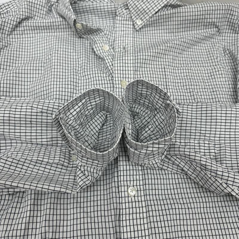 ビームス エスエスゼット BEAMS SSZ シャツ、ブラウス 長袖 25AW 別注 WHR BD SHIRT オーバーサイズチェックボタンダウンシャツ 11-11-1296-139 M 白 / ホワイト / white メンズ USED 古着 中古 50168696