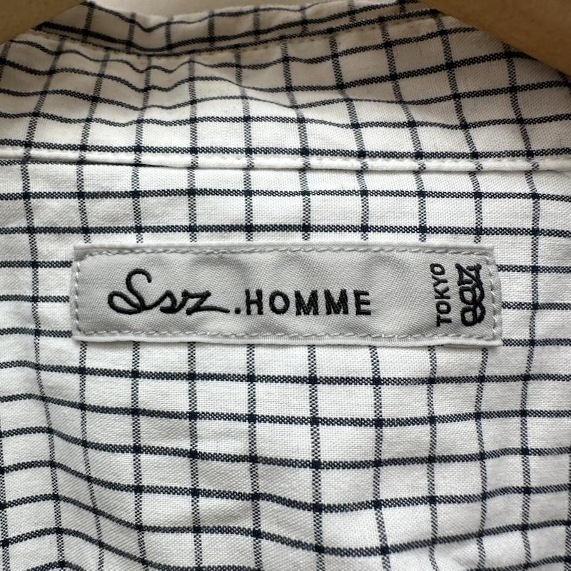ビームス エスエスゼット BEAMS SSZ シャツ、ブラウス 長袖 25AW 別注 WHR BD SHIRT オーバーサイズチェックボタンダウンシャツ 11-11-1296-139 M 白 / ホワイト / white メンズ USED 古着 中古 50168696