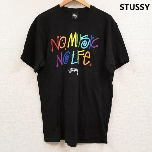 ステューシー STUSSY Tシャツ 半袖 メキシコ製 TOWERRECORDS 30周年コラボ NO MUSIC NO LIFE 半袖 Tシャツ S/S TEE M 黒 / ブラック / black メンズ USED 古着 中古 50168698