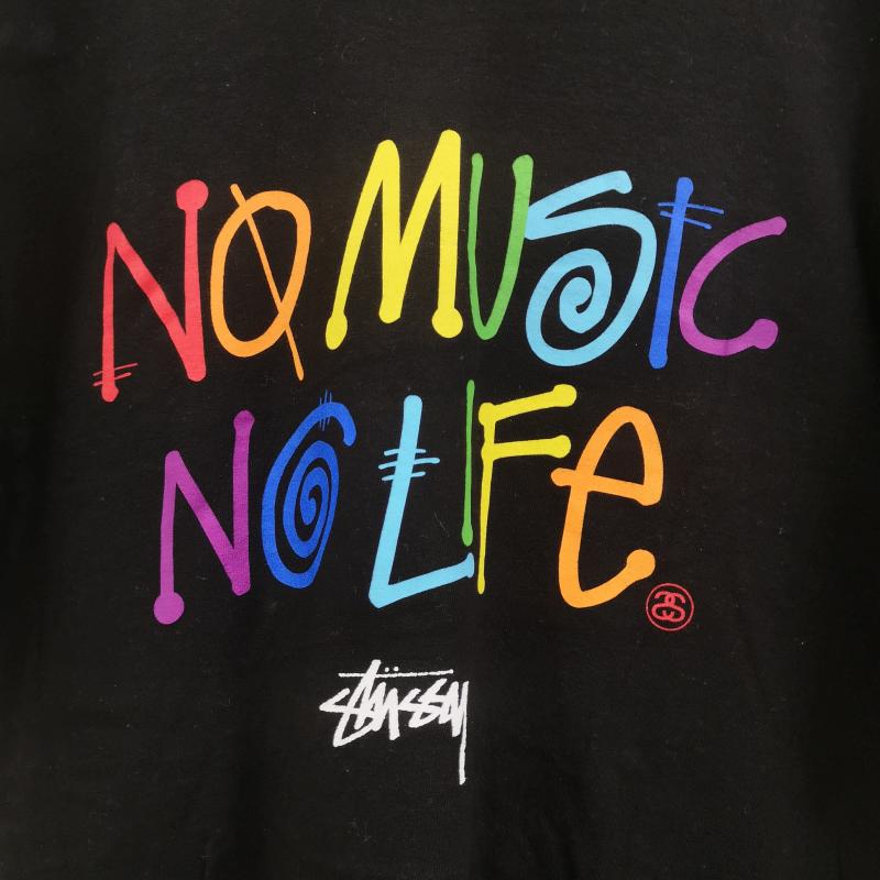 ステューシー STUSSY Tシャツ 半袖 メキシコ製 TOWERRECORDS 30周年コラボ NO MUSIC NO LIFE 半袖 Tシャツ S/S TEE M 黒 / ブラック / black メンズ USED 古着 中古 50168698