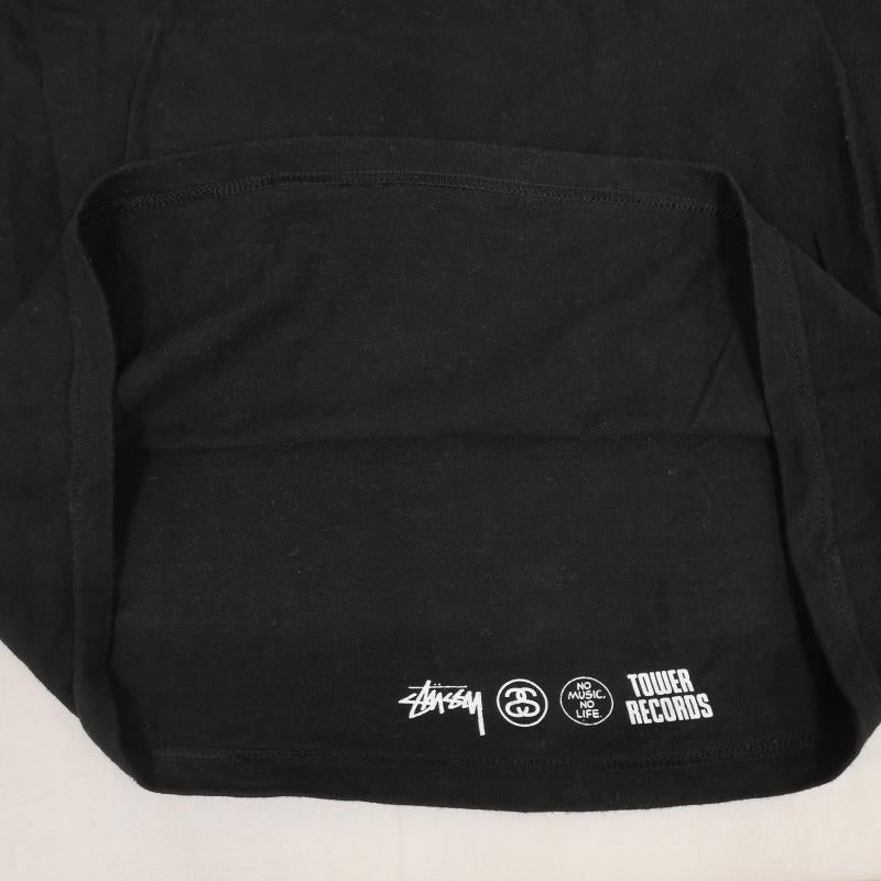 ステューシー STUSSY Tシャツ 半袖 メキシコ製 TOWERRECORDS 30周年コラボ NO MUSIC NO LIFE 半袖 Tシャツ S/S TEE M 黒 / ブラック / black メンズ USED 古着 中古 50168698