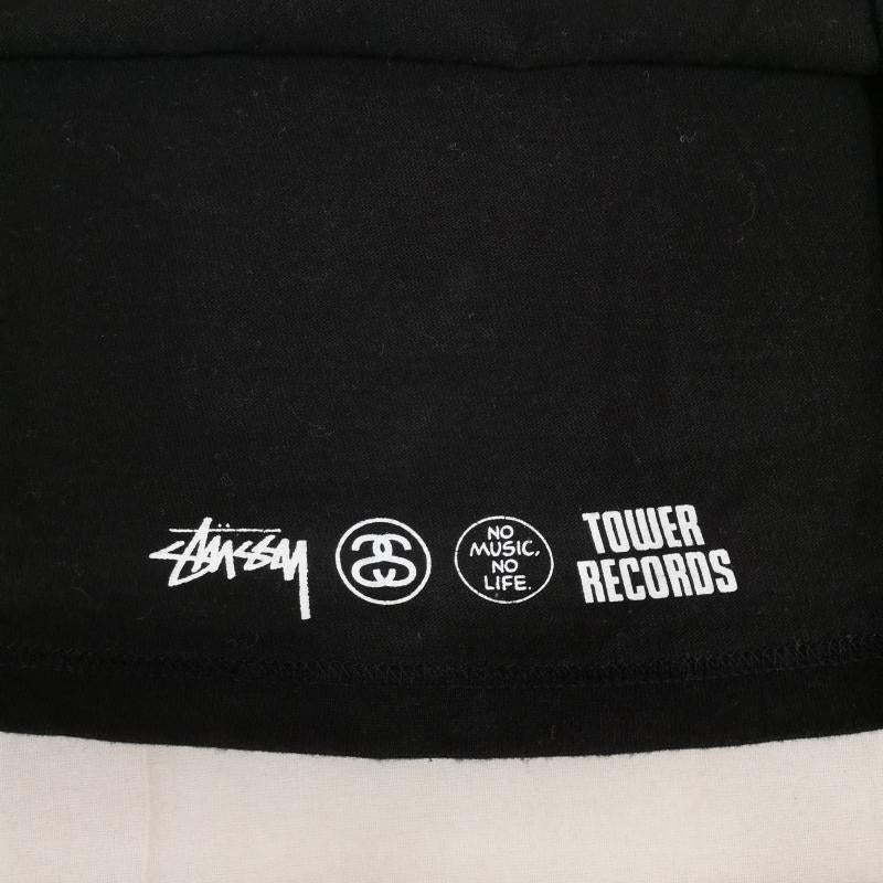 ステューシー STUSSY Tシャツ 半袖 メキシコ製 TOWERRECORDS 30周年コラボ NO MUSIC NO LIFE 半袖 Tシャツ S/S TEE M 黒 / ブラック / black メンズ USED 古着 中古 50168698
