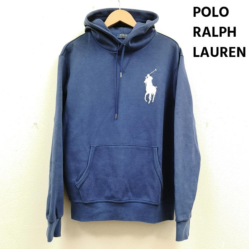 ポロラルフローレン POLO RALPH LAUREN パーカー 長袖 ビッグポニー 刺繍 ワンポイント プルオーバー パーカー スウェット M 青 / ブルー / blue メンズ USED 古着 中古 50168700