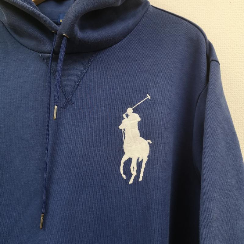 ポロラルフローレン POLO RALPH LAUREN パーカー 長袖 ビッグポニー 刺繍 ワンポイント プルオーバー パーカー スウェット M 青 / ブルー / blue メンズ USED 古着 中古 50168700