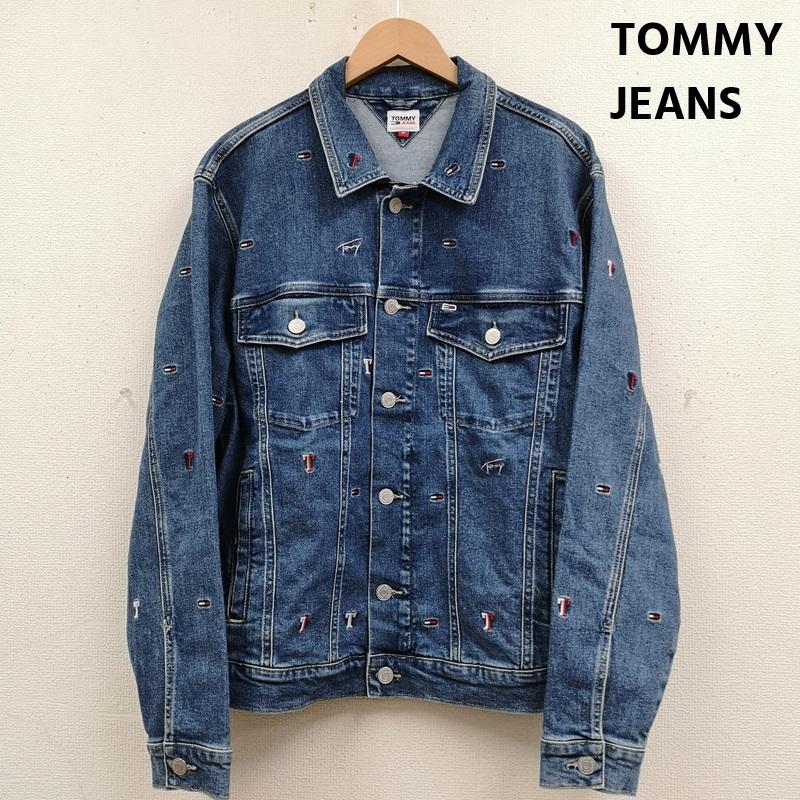 トミー ジーンズ TOMMY JEANS ジャケット、上着 ジャンパー、ブルゾン フラッグロゴ 刺繡 総柄 デニム トラッカー ジャケット Ｇジャン M インディゴ / インディゴ / Indigo メンズ USED 古着 中古 50168701