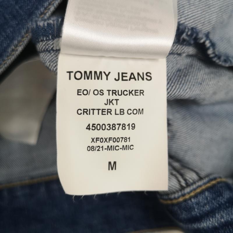 トミー ジーンズ TOMMY JEANS ジャケット、上着 ジャンパー、ブルゾン フラッグロゴ 刺繡 総柄 デニム トラッカー ジャケット Ｇジャン M インディゴ / インディゴ / Indigo メンズ USED 古着 中古 50168701