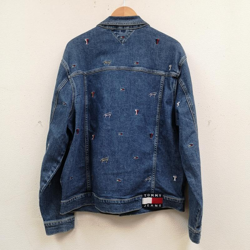 トミー ジーンズ TOMMY JEANS ジャケット、上着 ジャンパー、ブルゾン フラッグロゴ 刺繡 総柄 デニム トラッカー ジャケット Ｇジャン M インディゴ / インディゴ / Indigo メンズ USED 古着 中古 50168701