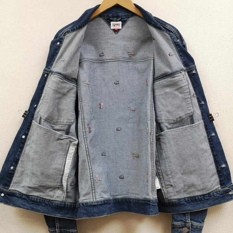 トミー ジーンズ TOMMY JEANS ジャケット、上着 ジャンパー、ブルゾン フラッグロゴ 刺繡 総柄 デニム トラッカー ジャケット Ｇジャン M インディゴ / インディゴ / Indigo メンズ USED 古着 中古 50168701