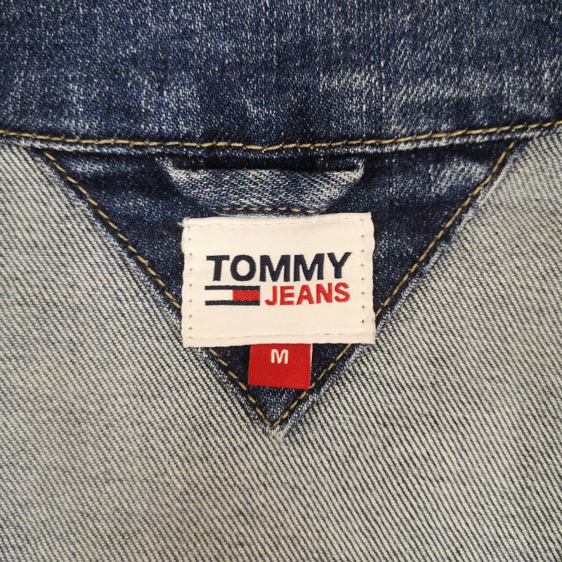 トミー ジーンズ TOMMY JEANS ジャケット、上着 ジャンパー、ブルゾン フラッグロゴ 刺繡 総柄 デニム トラッカー ジャケット Ｇジャン M インディゴ / インディゴ / Indigo メンズ USED 古着 中古 50168701