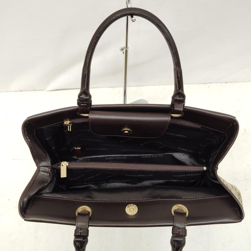 ボッテガヴェネタ BOTTEGA VENETA ハンドバッグ ハンドバッグ BV ロゴ モノグラム キャンバス レザー B00256 FREE 茶 / ブラウン / brown X ベージュ / ベージュ / beige レディース USED 古着 中古 50168707
