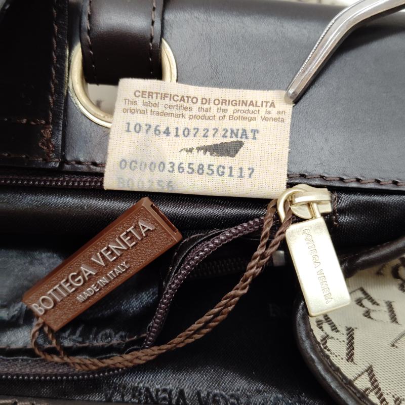 ボッテガヴェネタ BOTTEGA VENETA ハンドバッグ ハンドバッグ BV ロゴ モノグラム キャンバス レザー B00256 FREE 茶 / ブラウン / brown X ベージュ / ベージュ / beige レディース USED 古着 中古 50168707