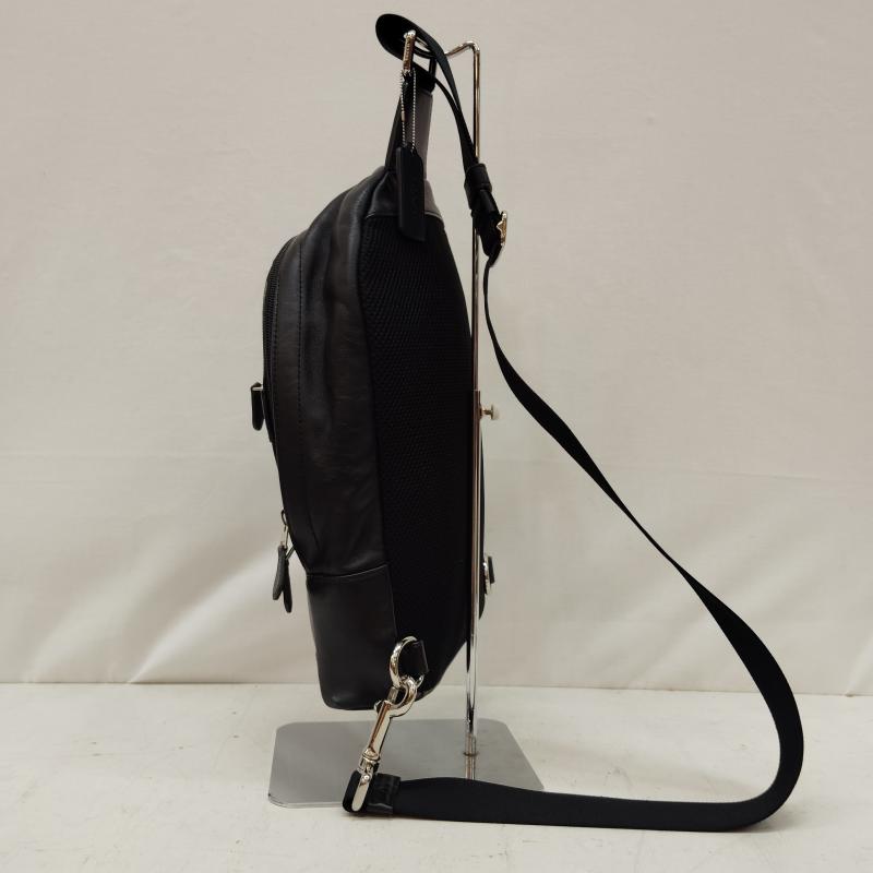 コーチ COACH ボディバッグ ボディバッグ チャールズ パック シグネチャー PVC コーティング キャンバス レザー F54787 - 黒 / ブラック / black X 灰 / グレー / gray メンズ USED 古着 中古 50168708
